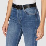 Tommy Hilfiger Women's Leather Belt with Silver Buckle