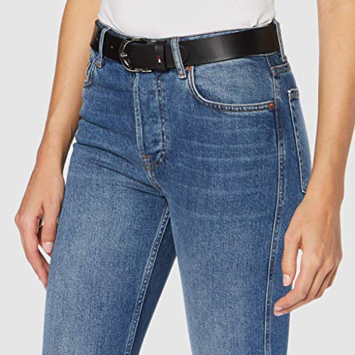 Tommy Hilfiger Women's Leather Belt with Silver Buckle