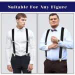ACWOO Mens Adjustable Elastic X-Shape Braces with Clips