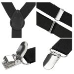 sourcing map Adjustable Metal Clamp Elastic Suspenders