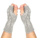 Qiuyan Fashion Warm Soft Fingerless Knit Arm Warmers