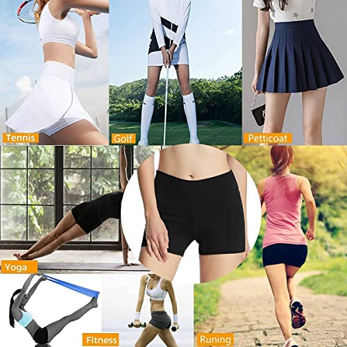 4How Women's High Waisted Yoga Gym Shorts Black