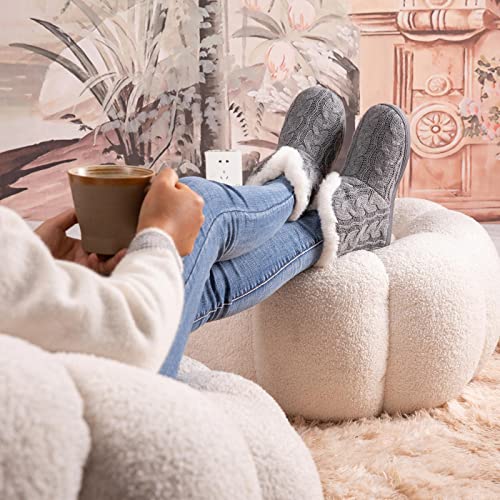 VeraCosy Ladies' Cable Knit Memory Foam Slippers