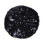 ILUFAM Women Sparkly Sequins Beret Hat for Party