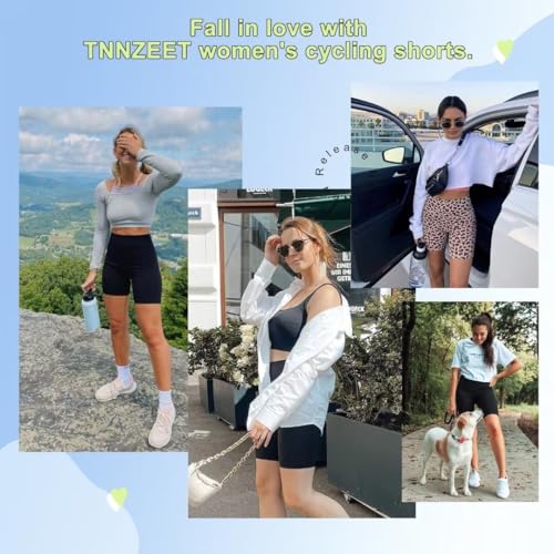TNNZEET Women's High Waisted Cycling Shorts for Gym