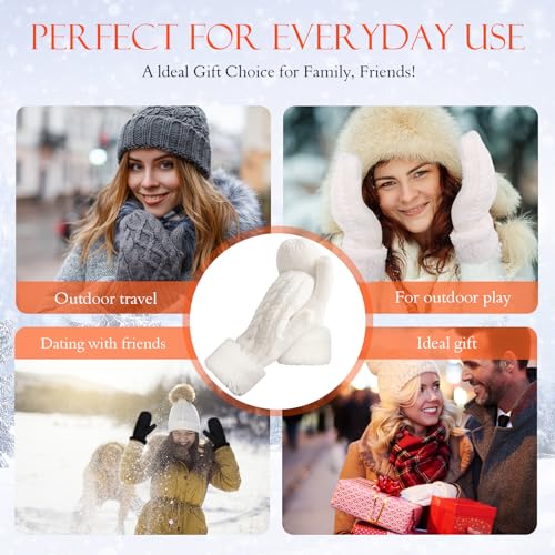 AURUZA Women's Thick Fleece Lined Winter Mittens