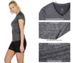 icyzone Women's Workout V-Neck Short-Sleeve Tops, 3 Pack