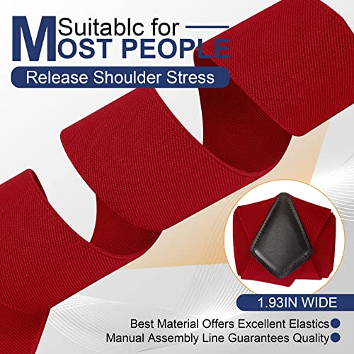LoonTien Men's Elastic X-Shape Trouser Braces, 4 Clips