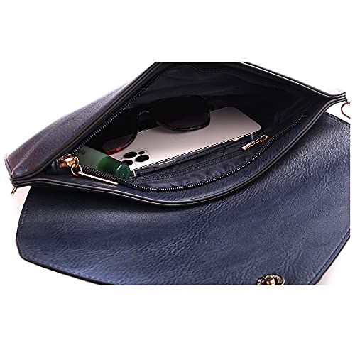 Wedmay Womens Large Clutch Bag with Wristlet Strap