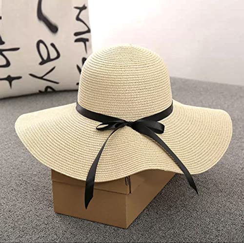 ZARCHE Women's Straw Sun Hat, Foldable, Wide Brim, UPF50