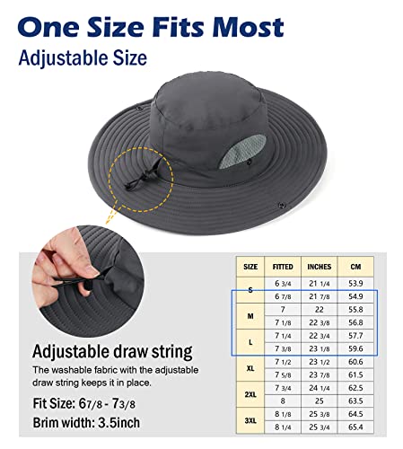 Wmcaps Men's Wide Brim UPF 50 Sun Hat, Mesh UV Protection