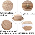 HunterBee 2 pcs Women Ladies Mesh Straw Fedora Hat