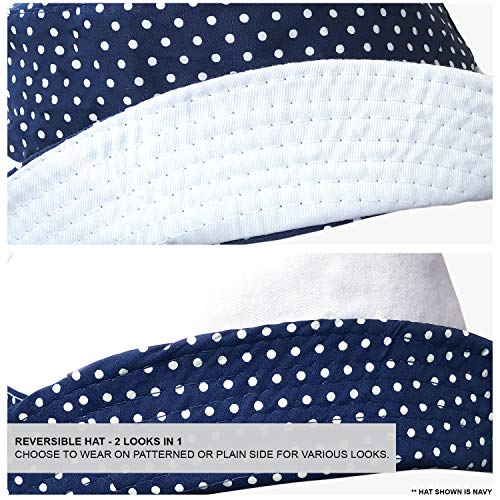 TOSKATOK® UPF 50+ Reversible Cotton Polka Dot Sun Hat