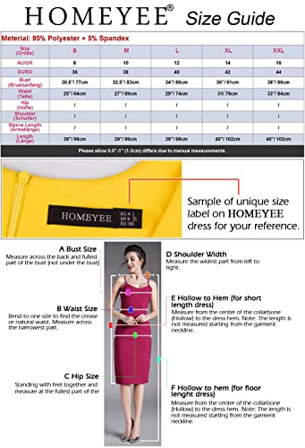 HOMEYEE Women's Vintage Floral Swing Dress A079