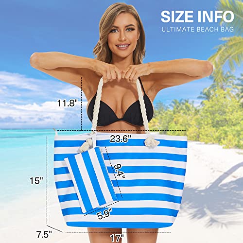 KALIDI Extra Large Waterproof Beach Tote with Pockets