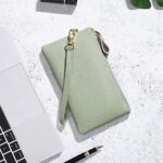 SENDEFN RFID Blocking Leather Wristlet Bag for Women