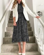 Vetinee Women's One Button Blazer with Pockets