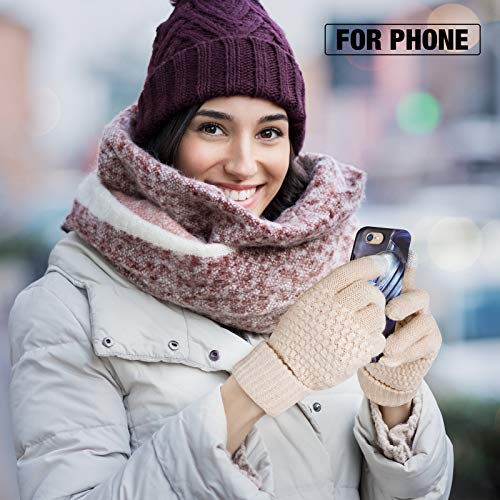 4 Pairs Women's Winter Touch Screen Fleece Gloves