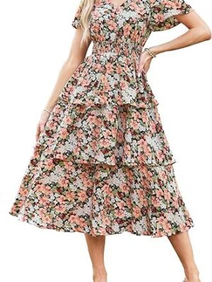 GRACE KARIN Women Floral A-Line Swing Party Dress
