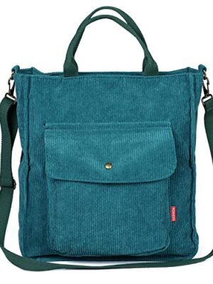 Etercycle Corduroy Crossbody Tote Bag, Peacock Blue