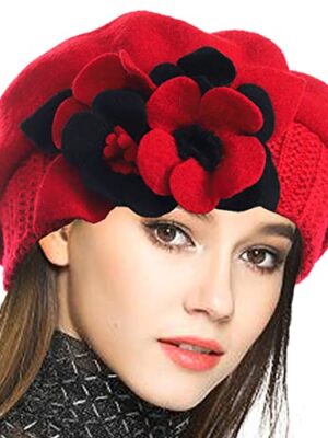 VECRY Womens Slouchy Knit Beret Ribbed Beanie Hat