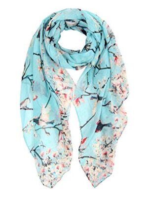 DiaryLook Women's Bird Print Floral Scarf Shawl Wrap