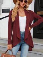 MGOOL Women's Open Front Long Sleeve Cardigan Sweater