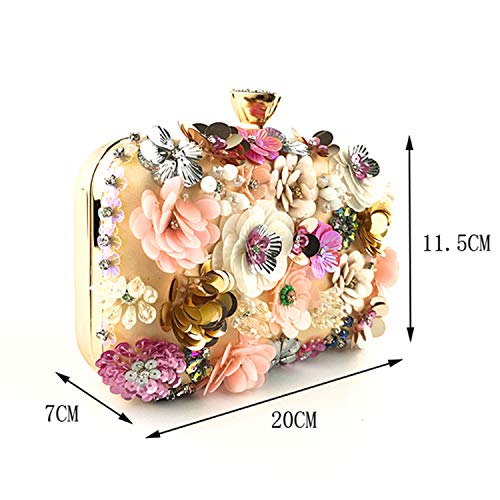 Jywmsc Women's Flower Clutch with Chain Strap