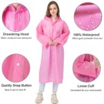 Cosowe 2 Pack Reusable Rain Ponchos with Hoods, Waterproof