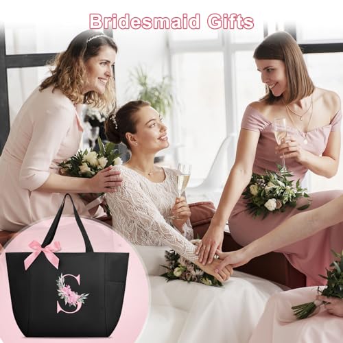Vavabox Personalised Bridesmaid Tote Bag, Waterproof, Black, S