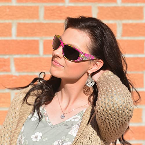 Hornz Pink & Purple Camo Polarised Sunglasses + Pouch
