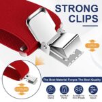 LoonTien Men's Elastic X-Shape Trouser Braces, 4 Clips