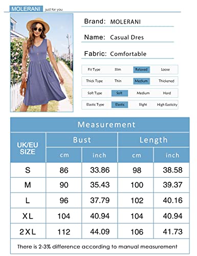 MOLERANI Sleeveless V Neck Midi Sundress with Pockets