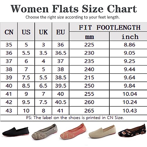 RVROVIC Women's Lightweight Knitted Slip-on Flats