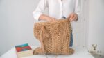 Women's Straw Shoulder Bag, Medium & Large, Leather Handles