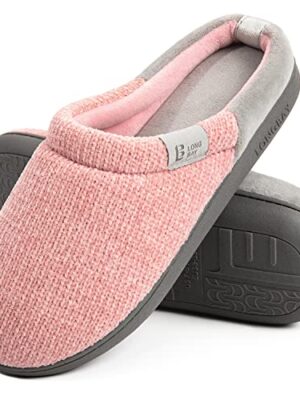 LongBay Ladies' Chenille Knit Memory Foam Slippers