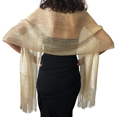 Central Chic Women's Shimmer Shawl Sparkly Scarf