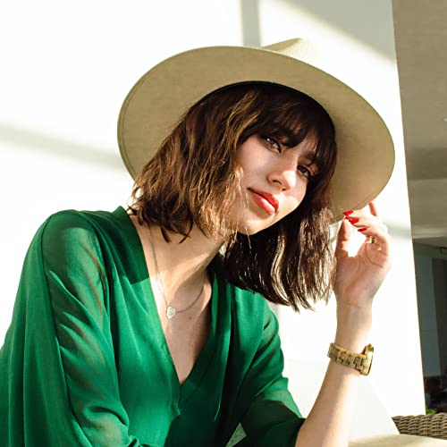 GEMVIE 2Pcs Summer Straw Panama Hat for Women & Men