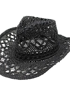 Western Cowboy Panama Hat, Summer Roll up Brim Fedora