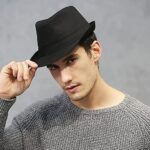 Unisex Classic Felt Trilby Hat - Black