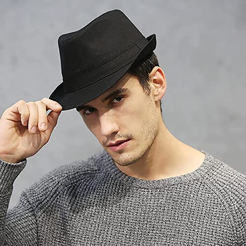 Unisex Classic Felt Trilby Hat - Black