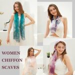 BLURBE Floral Print Chiffon Scarf - Lightweight