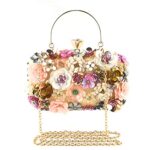 Jywmsc Women's Flower Clutch with Chain Strap