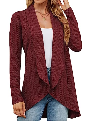 MGOOL Women's Open Front Long Sleeve Cardigan Sweater
