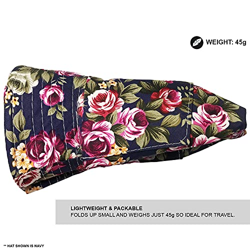 TOSKATOK UPF 50+ Reversible Floral Cotton Sun Hat