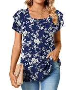 TAOHUADAO Womens Square Neck Double Ruffle Blouse