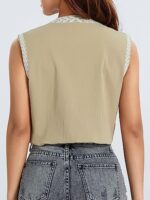 Viqwqii Women's Flower Embroidery Sleeveless Vest