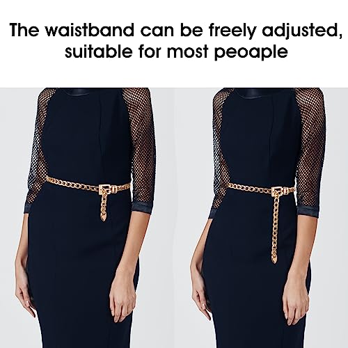 TIESOME Adjustable Gold Metal Waist Chain for Women