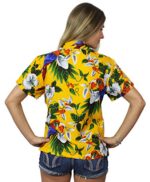 King Kameha Men's Casual Hawaiian Shirt with Flames
