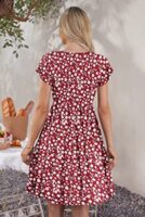 MOLERANI Women Summer Ruffle Sleeve V Neck Midi Dress